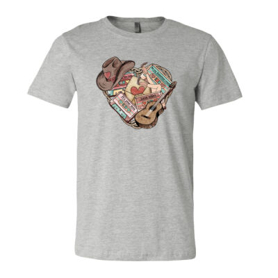 Valentine Country Heart - Bella Unisex CVC Jersey Tee Thumbnail