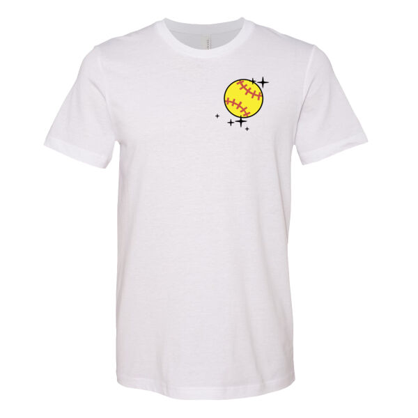 Softball Sparkle Pocket Print - Bella Unisex CVC Jersey Tee Thumbnail